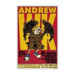  ANDREW WK   Limited Edition Concert Poster   by Brutefish 