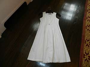 Girls DKNY White Sleeveless Cotton Dress Size 10  