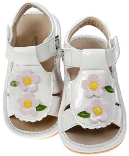 Girls Toddler Leather Squeaky Shoes Sandals White NEW  