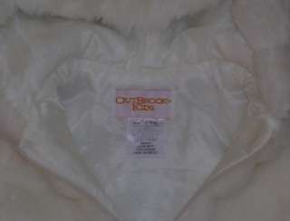 Outbrook Kids girls white faux fur jacket coat church occasion size 12 