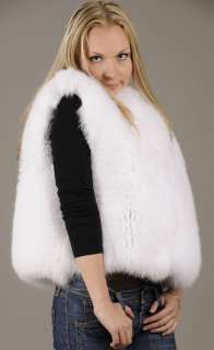 white fox vest