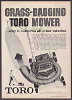 1960 Toro Whirlwind 19 Grass Bagging Lawnmower Ad  