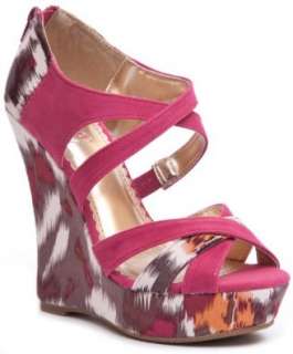  Bamboo POMPEY 09 Printed Wedge Sandal Shoes