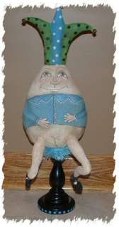 Whimsical Humpty Dumpty king or jester doll pattern. This guy makes a 