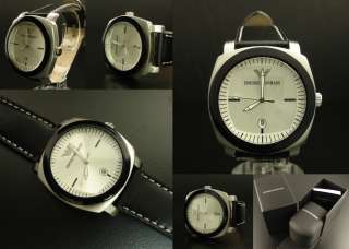 Emporio Armani AR5819 Silver Color Dial Leather Watch  