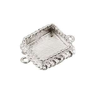   plated) Mini Square Bezel Link 24x18mm Supplys Arts, Crafts & Sewing
