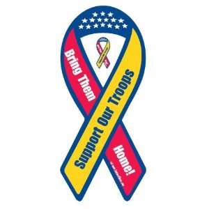  Support Our Troops. Bring Them Home. Ribbon Magnet 