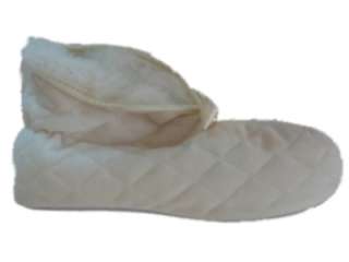 Womens Dearfoams Quilted Ivory Bootie Style Slippers Fur lined Booties 