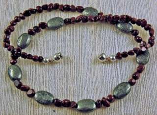 NATURAL PYRITE MAHOGANY OBSIDIAN MENS/UNISEX MAGNETIC NECKLACE The 