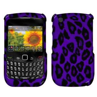 For BlackBerry 9300 9330 Curve 3 Purple Leopard 2D Silver Accessory 