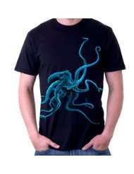 Octopus T shirt/tee Neon Blue by Dolphin Shirt Company