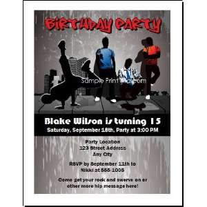  Urban Hip Hop Birthday Party Invitation Health & Personal 