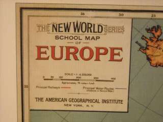 Vintage Map Color Reprint School Map of Europe  