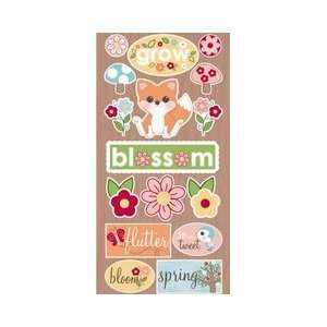  Twitterpated Glossy Accent Chipboard Stickers Foxy 