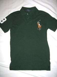 NWT Ralph Lauren No.3 Big Pony Green Polo Shirt Boys M  