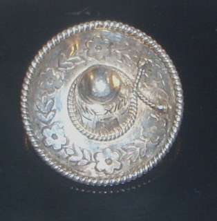   Mexican Sterling Sterling Sombrero Motif Brooch with an Eagle Mark 2