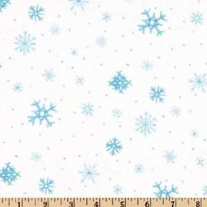  44 Wide Christmas Time Snow Angel Flakes Natural Fabric 