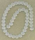 White Frosted Beach Sea Glass 8mm Round Beads