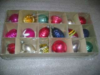 1950s Box Shiny Brite Mercury Glass Christmas Ornaments  