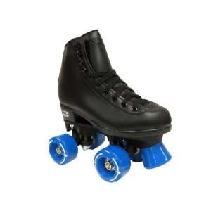  Riedell Wave Black Boots with Blue Wheels and Toe Stops 