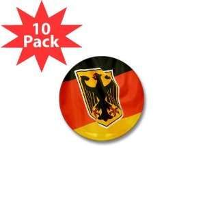  Mini Button (10 Pack) German Flag Waving 
