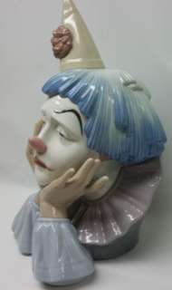 Lladro JESTER Sad Clown Head Bust #5129 Porcelain Figurine  