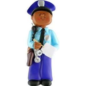  American Male Police Officer Christmas Ornament