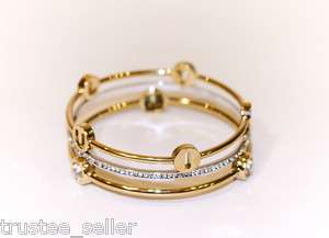 NIB JUICY COUTURE Pave Crystal 3 Stackable Bangle Set Bracelets in 