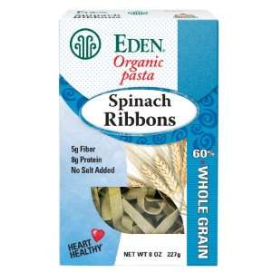 Eden Foods, 100% Organic Whole Wheat Spinach Ribbons, 6/8 Oz  