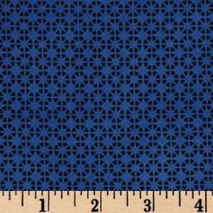  44 Wide Stripey Tiger Starburst Dot BlueBlack Fabric By 