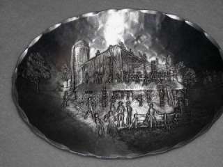 WENDELL AUGUST FORGE SMALL ALUMINUM TRAY AMISH BARN RAISING TRAY 