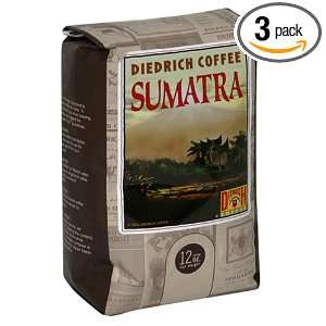 Diedrich Coffee, Sumatra, Whole Bean, 12 Ounce Bags (Pack of 3)