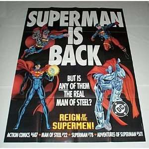   DC Comics Shop Dealer 1990s Window Display Promo Poster Superboy