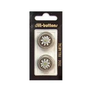  Dill Buttons 23mm Shank Antique Tin Metal 2 pc Arts 