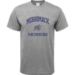Merrimack Warriors Sport Grey Youth Varsity Washed Swimming Arch T 