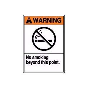  WARNING NO SMOKING BEYOND THIS POINT (W/GRAPHIC) 14 x 10 