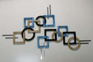 2pc CoNTeMPoRaRY MoDeRN Square Circle ScuLpTures 54x34  