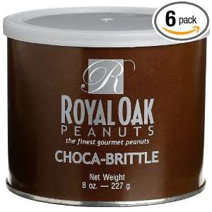   Oak Gourmet Chocolate Covered Peanut Brittle, 8 Ounce Tins (Pack of 6