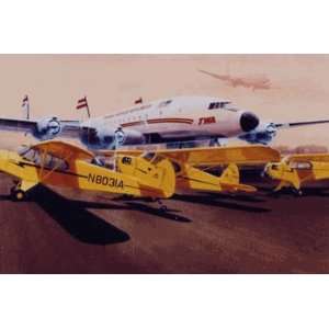   Art   Piper Cubs & Constellation Airplane Print