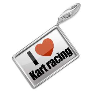  FotoCharms I Love kart racing   Charm with Lobster Clasp 