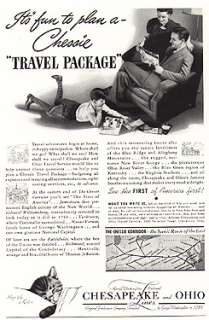 Chessie Sleep Like a Kitten 1940 Railroad Travel Ad  