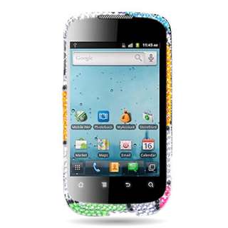 For Cricket Huawei Ascend II Color Dots Diamond Case  