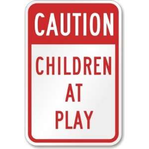 Caution, Children at Play (red) Diamond Grade Sign, 24 x 