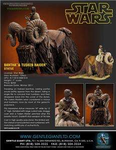 Star Wars Bantha and Tusken Raider STATUE 12 inches tall GENTLE GIANT 