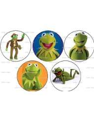 Set of 5 Kermit the Frog Pinback Buttons 1.25 Pins Jim Henson