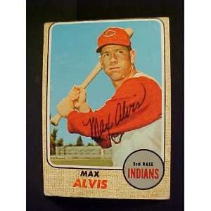  Max Alvis Cleveland Indians #340 1968 Topps Autographed 