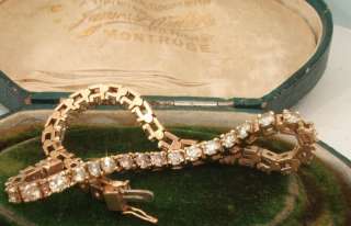 14Ct Gold Vtg 4.30Ct Natural Antique Diamond Bracelet  