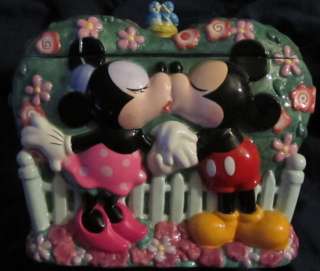 Kissing Minnie Mickey mouse Cookie Jar Disney RARE pre production 