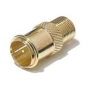  Gold Plated F Connector Quick Disconnect Adapter   Gold 