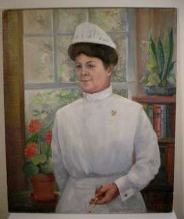 WILLIAM R WATKINS VINTAGE NURSE RN PORTRAIT PAINTING  